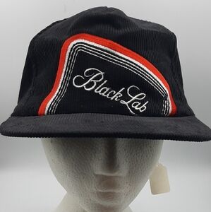 Vintage Corduroy Black Label Snap Back Adjustable Molson Truckers Cap NEW